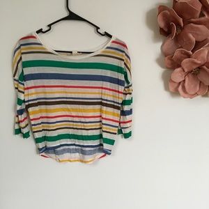 Colorful Striped 3/4 Sleeve Top
